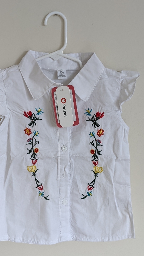 Embroidered Girls button down